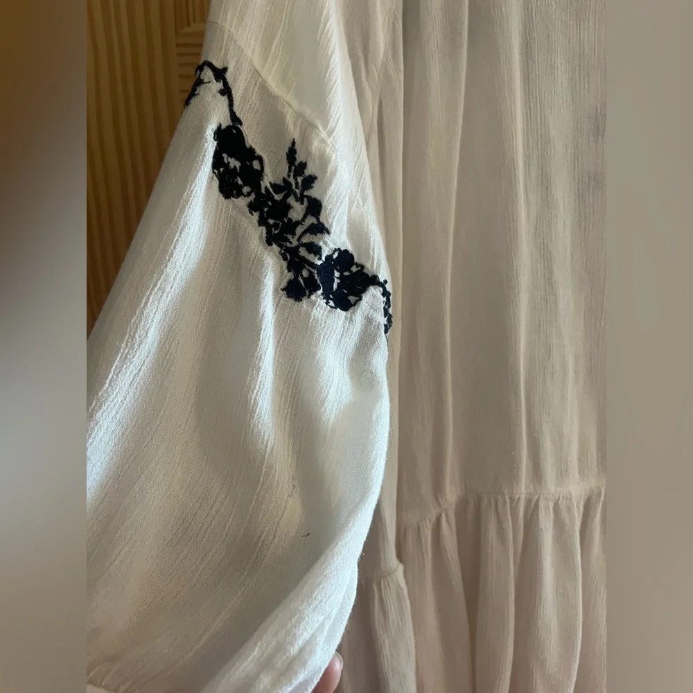 American Eagle Navy Blue and White Embroidered Round Drawstring Neck Size XL‎ - Picture 7 of 11